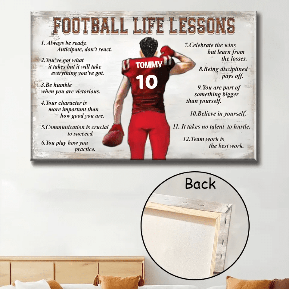 Football Life Lessons - Personalized Football Canvas And Poster 737759 - 737867 - DiyGiftly