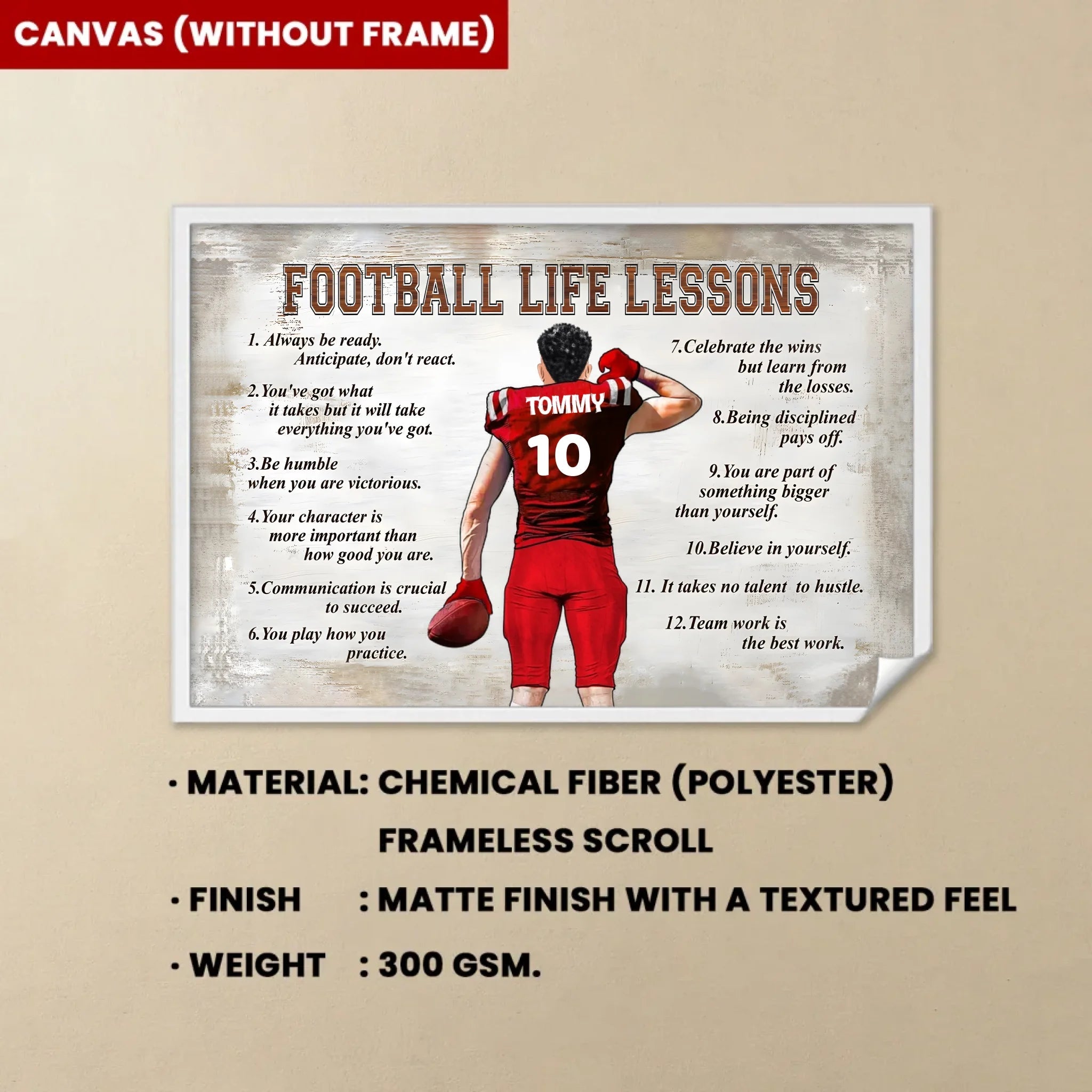 Football Life Lessons - Personalized Football Canvas And Poster 737759 - 737867 - DiyGiftly