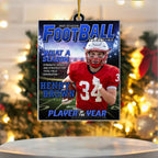 Football Lover Acrylic Photo Magazine Ornament – Personalized Photo Christmas & Birthday Gift 1074339 - DiyGiftly