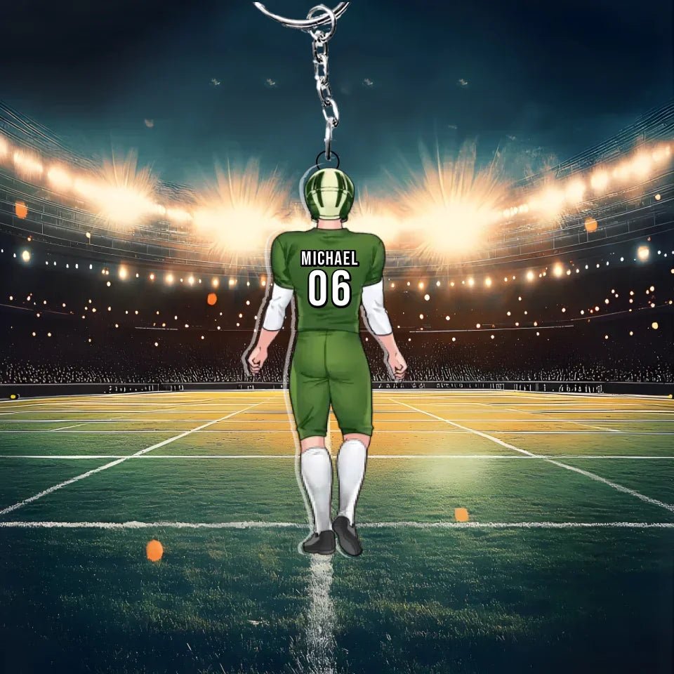 Football Lover - Personalized Football Keychain 737764 - DiyGiftly