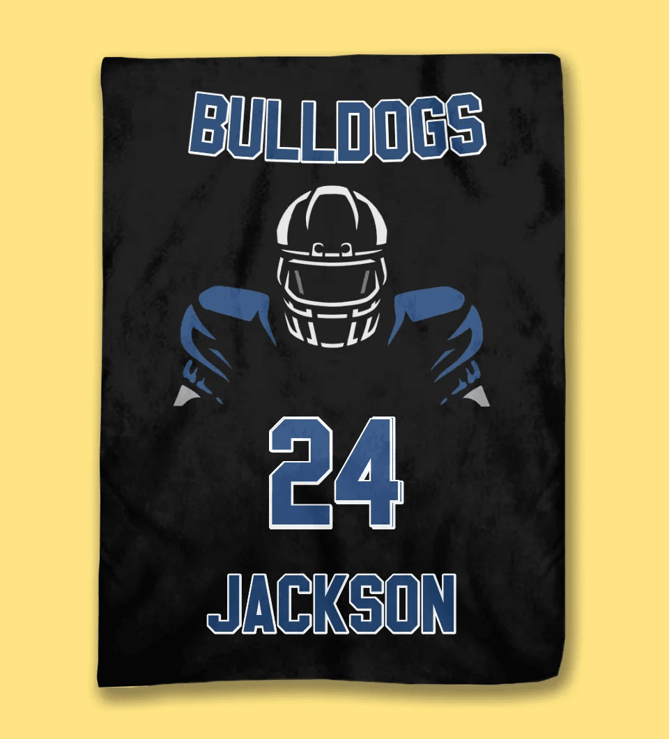 Football Player - Custom Name Blanket Personalized - Multiple Sizes & Styles - Gift for Football Players - Personalized Fan Gear 738656 - DiyGiftly