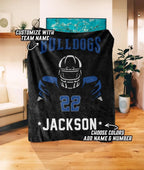 Football Player - Custom Name Blanket Personalized - Multiple Sizes & Styles - Gift for Football Players - Personalized Fan Gear 738656 - DiyGiftly