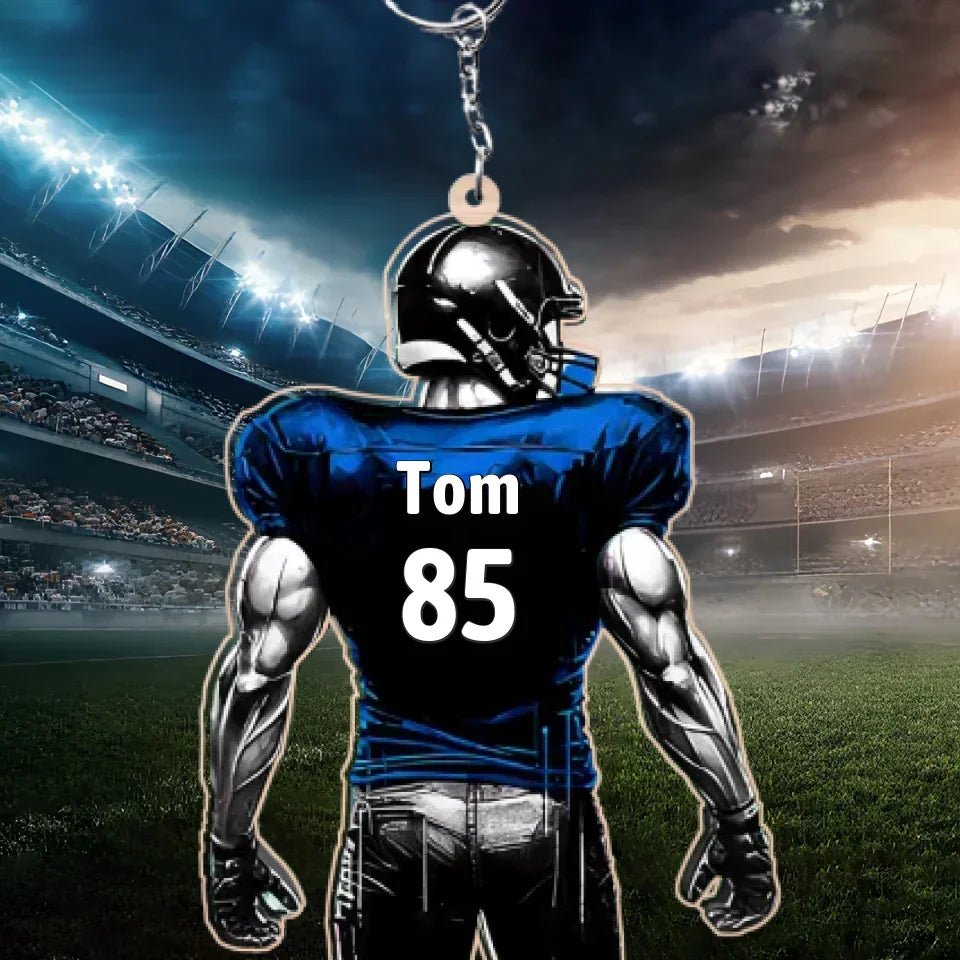 Football Player - Customized Keychain 736979 - DiyGiftly