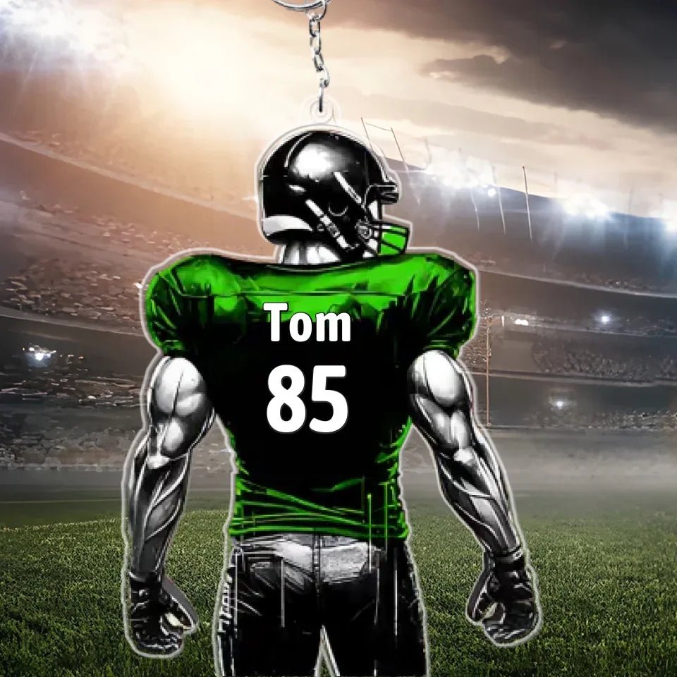 Football Player - Customized Keychain 736979 - DiyGiftly