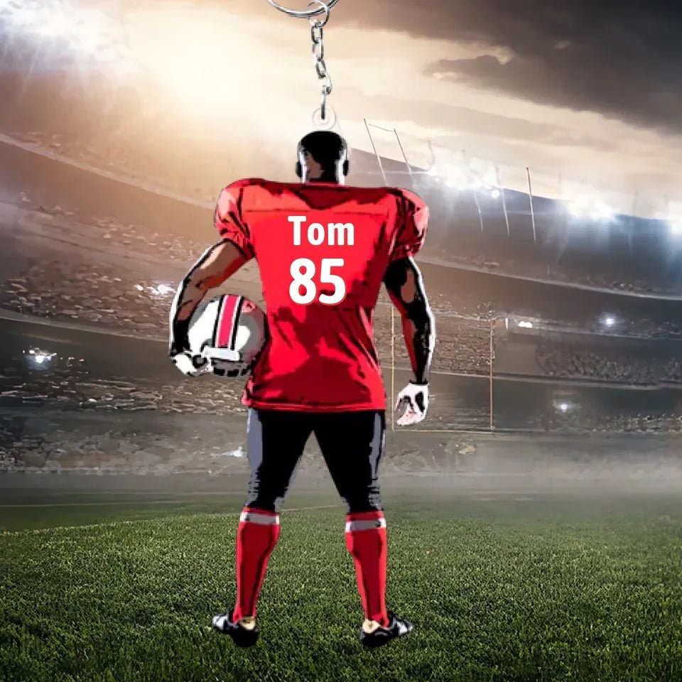 Football Player - Customized Keychain 736979 - DiyGiftly