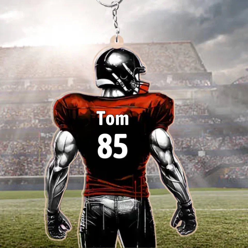 Football Player - Customized Keychain 736979 - DiyGiftly