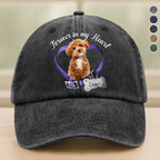 Forever In My Heart Memorial Hat – Custom Photo Washed Denim Baseball Cap, Personalized Remembrance Dad Cap Gift 91556096 - DiyGiftly