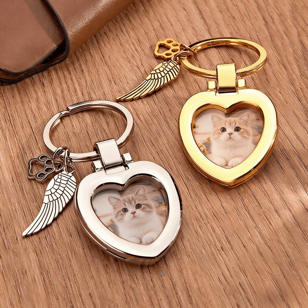 personalized cat memorial keychain