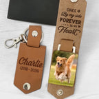 Forever In My Heart - Personalized Leather Photo Keychain - Custom Photo Leather Keyring, Memorial Gift For Loved One, Pet Memorial Keychain, Personalized Sympathy Keepsake For Family And Friends 1081442 - 1081446 - 1081447 - DiyGiftly