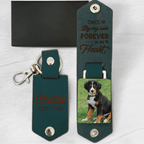 Forever In My Heart - Personalized Leather Photo Keychain - Custom Photo Leather Keyring, Memorial Gift For Loved One, Pet Memorial Keychain, Personalized Sympathy Keepsake For Family And Friends 1081442 - 1081446 - 1081447 - DiyGiftly