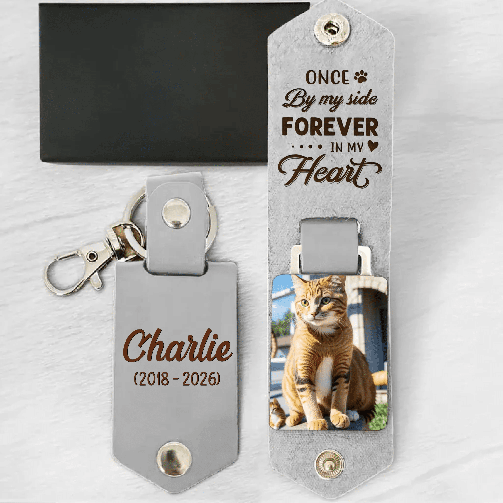 custom photo leather keepsake keychain