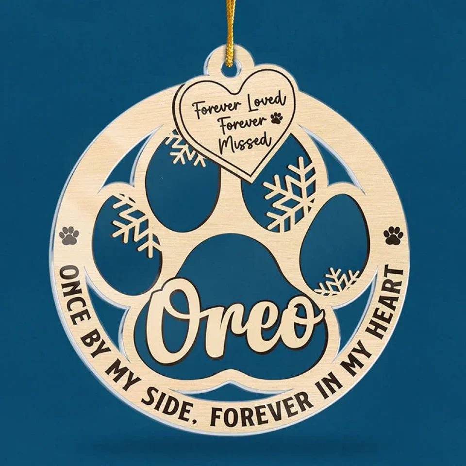 loss of dog gift ornament personalized design hanging keepsake detail view