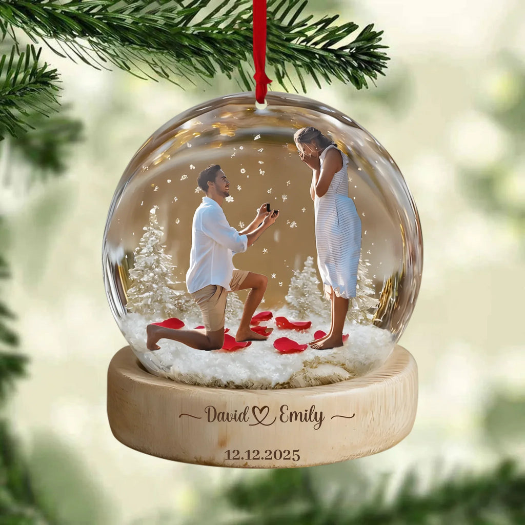 gifts for wife Forever Starts Here Acrylic Ornament Gifts for Wife - Personalized Engagement Photo Keepsake, Wedding Memory D