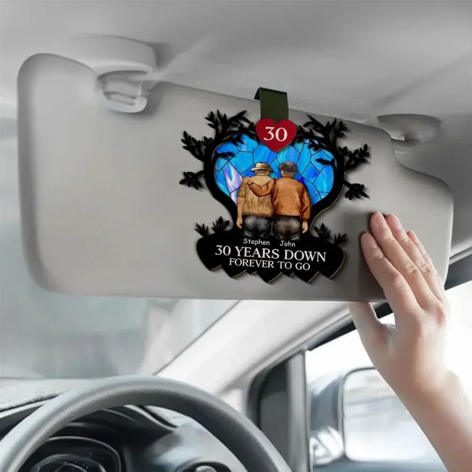 custom forever with you car visor clip for grandparents with custom details thoughtful gift