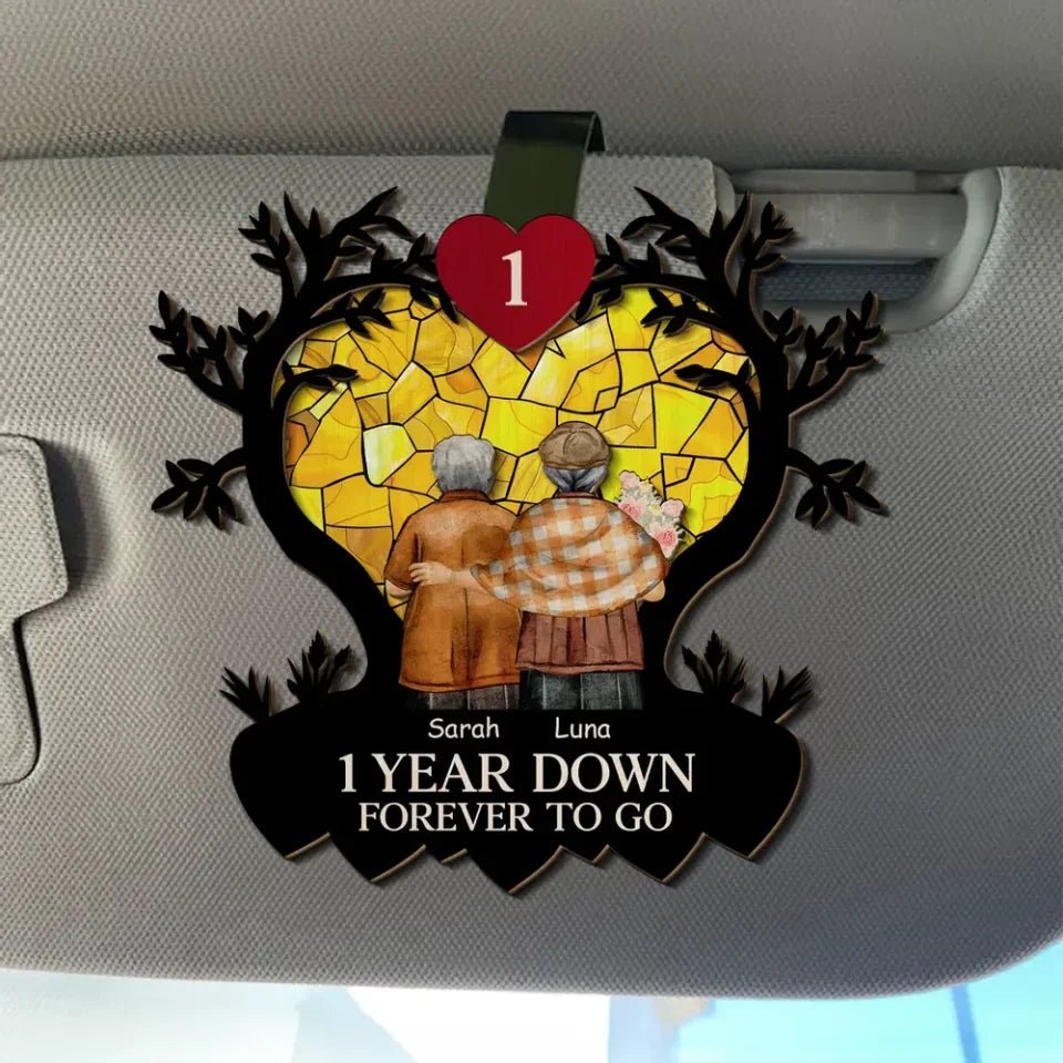 forever with you car visor clip personalized with custom details family keepsake