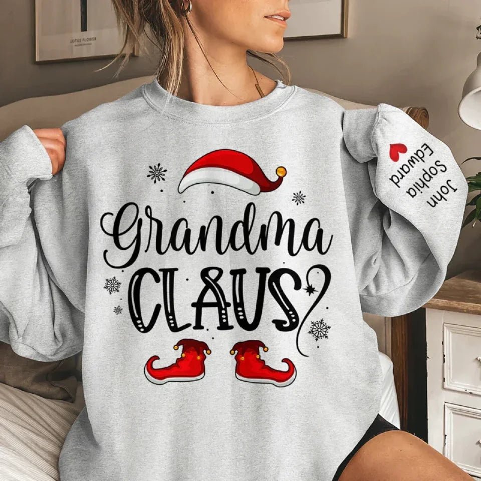 Forget About Santa I'll Just Ask Nana - Family Personalized Custom Unisex Sweatshirt With Design On Sleeve - Christmas Gift For Mom, Grandma 682080 - 681190 - DiyGiftly