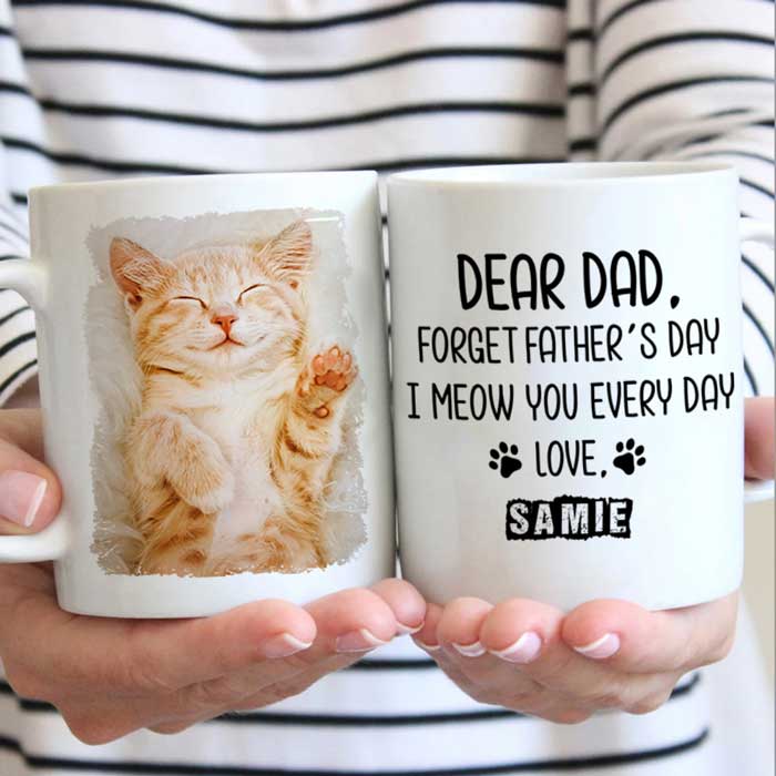 Forget Father's Day I woof/meow you everyday - Gift for Dad, Funny Personalized Cat Mug 76100096 - DiyGiftly