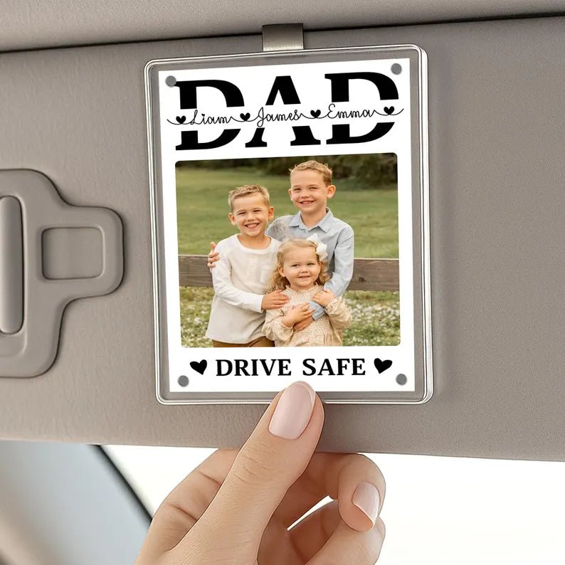 FREE PHOTO Personalized Car Visor Clip for Dad and Papa, Photo Car Visor Clip for Father's Day, New Dad Gifts, New Grandpa Gifts, Car Charm 89790720 - DiyGiftly