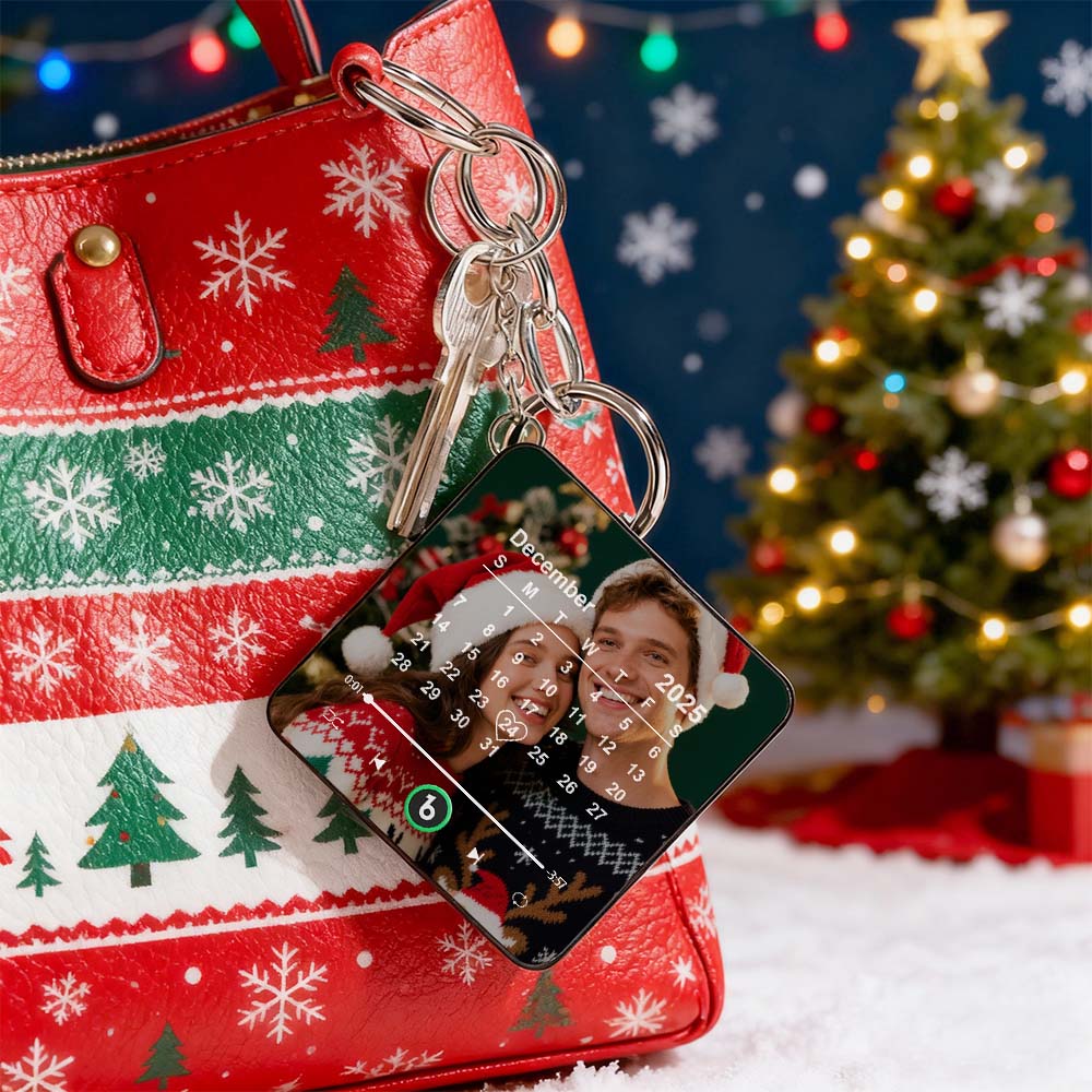FridgeBeats Custom Photo Calendar Music Keychain Music Box Bag Charm That Plays Music Without Cell Phone Best Gifts for Her - DiyGiftly