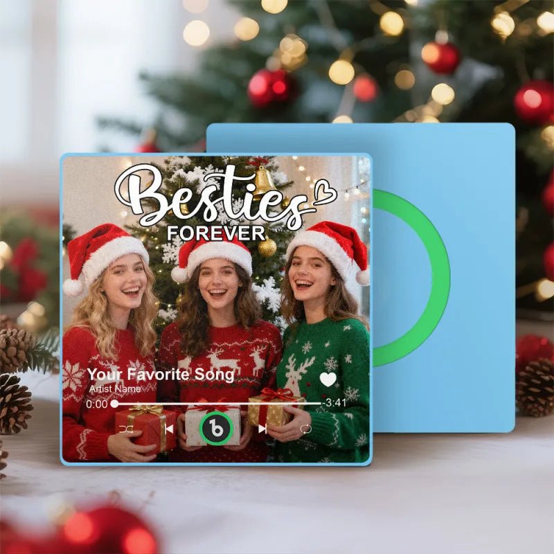 FridgeBeats Framed 4.0 Custom Besties Forever Song Magnet Personalized Music Fridge Magnet Heartfelt Christmas Gift For Best Friends - DiyGiftly