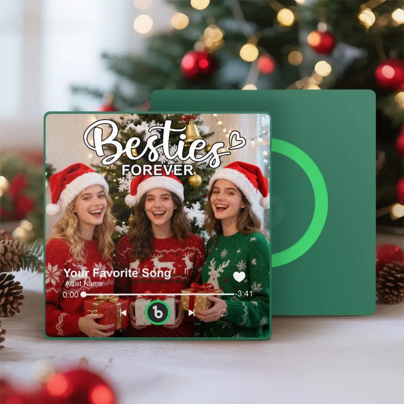 FridgeBeats Framed 4.0 Custom Besties Forever Song Magnet Personalized Music Fridge Magnet Heartfelt Christmas Gift For Best Friends - DiyGiftly