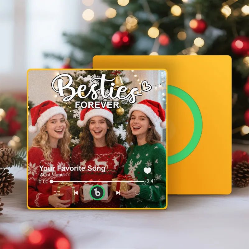 FridgeBeats Framed 4.0 Custom Besties Forever Song Magnet Personalized Music Fridge Magnet Heartfelt Christmas Gift For Best Friends - DiyGiftly