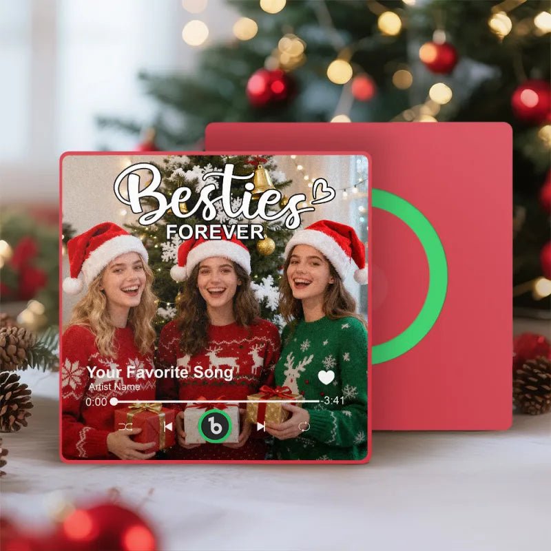 FridgeBeats Framed 4.0 Custom Besties Forever Song Magnet Personalized Music Fridge Magnet Heartfelt Christmas Gift For Best Friends - DiyGiftly