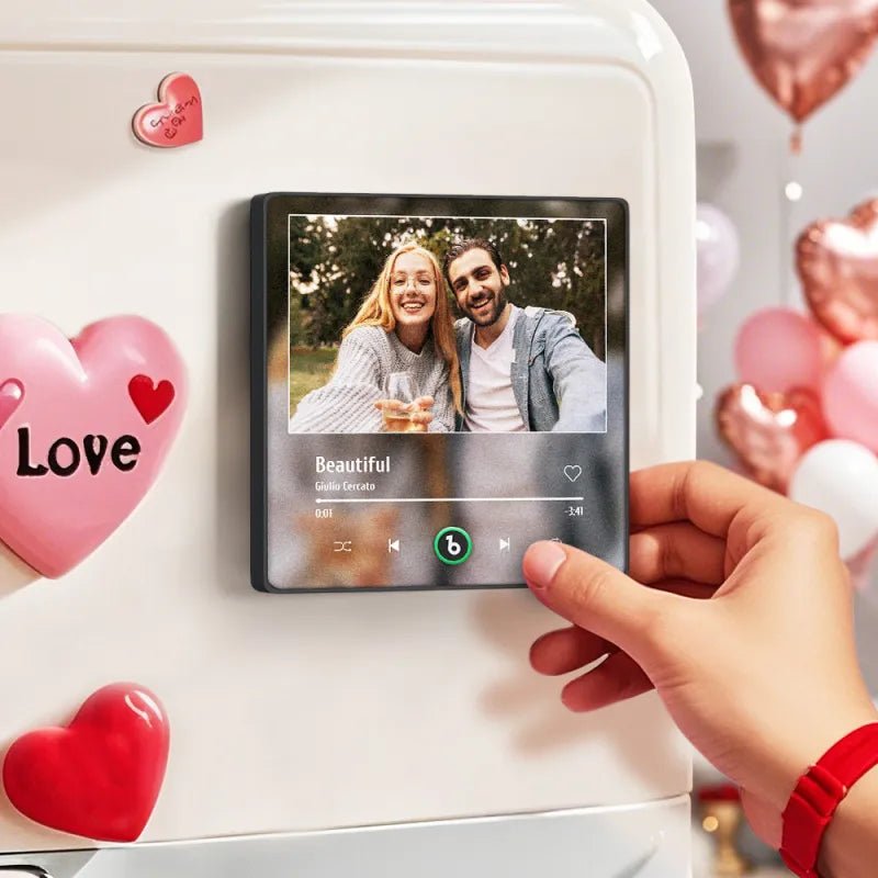 FridgeBeats Framed 4.0 Custom Birthday Gift Music Fridge Magnet Personalized Photo Song Magnet Valentines Gifts for Couple - DiyGiftly