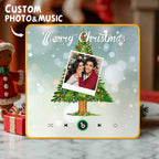 FridgeBeats Framed 4.0 Custom Music And Photo Fridge Magnet Christmas Tree Fridge Magnet for Christmas Gifts - DiyGiftly