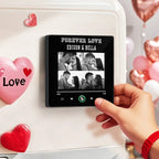 FridgeBeats Framed 4.0 Custom Names 4 Black & White Style Photos Music Fridge Magnet Personalized Song Magnet Valentines Gift for Couples - DiyGiftly