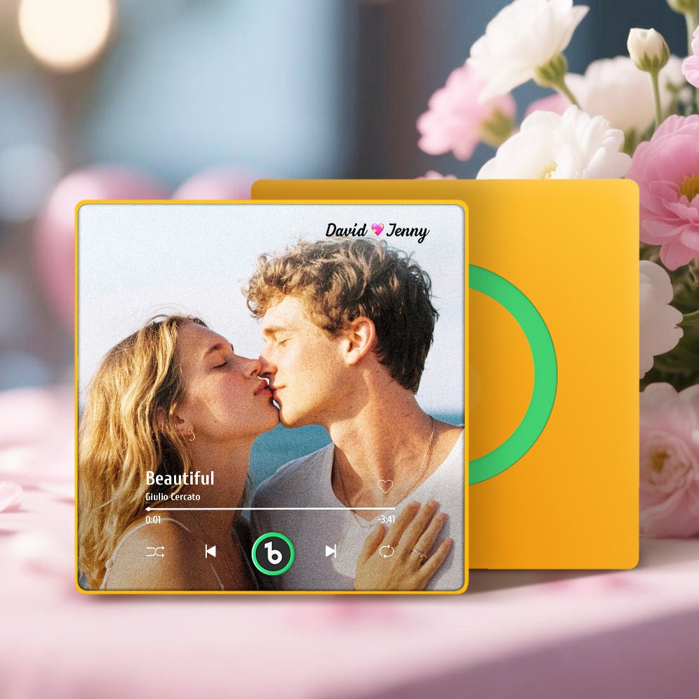 FridgeBeats Framed 4.0 Custom Names Music Fridge Magnet with Colorful Frame Album Fridge Magnet Wall Sticker Valentines Gifts - DiyGiftly