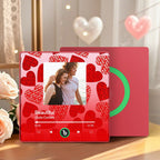 FridgeBeats Framed 4.0 Personalized Music Fridge Magnet with Red Heart Valentines Gift Music Wall Photo Sticker Music Movement - DiyGiftly