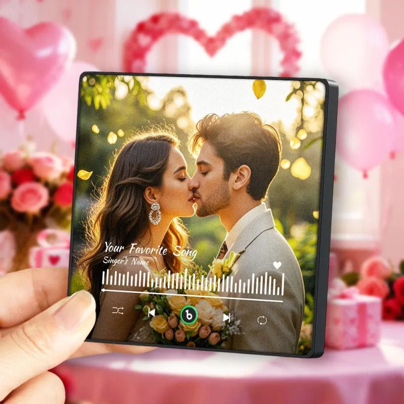 FridgeBeats Framed 4.0 Personalized Your Favorite Song Fridge Magnet Custom Fridge Magnet With Music and Photo Valentines Gift - DiyGiftly