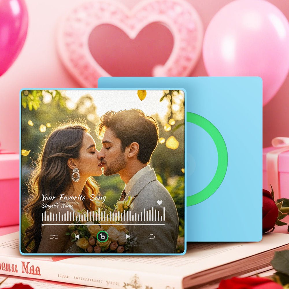 FridgeBeats Framed 4.0 Personalized Your Favorite Song Fridge Magnet Custom Fridge Magnet With Music and Photo Valentines Gift - DiyGiftly