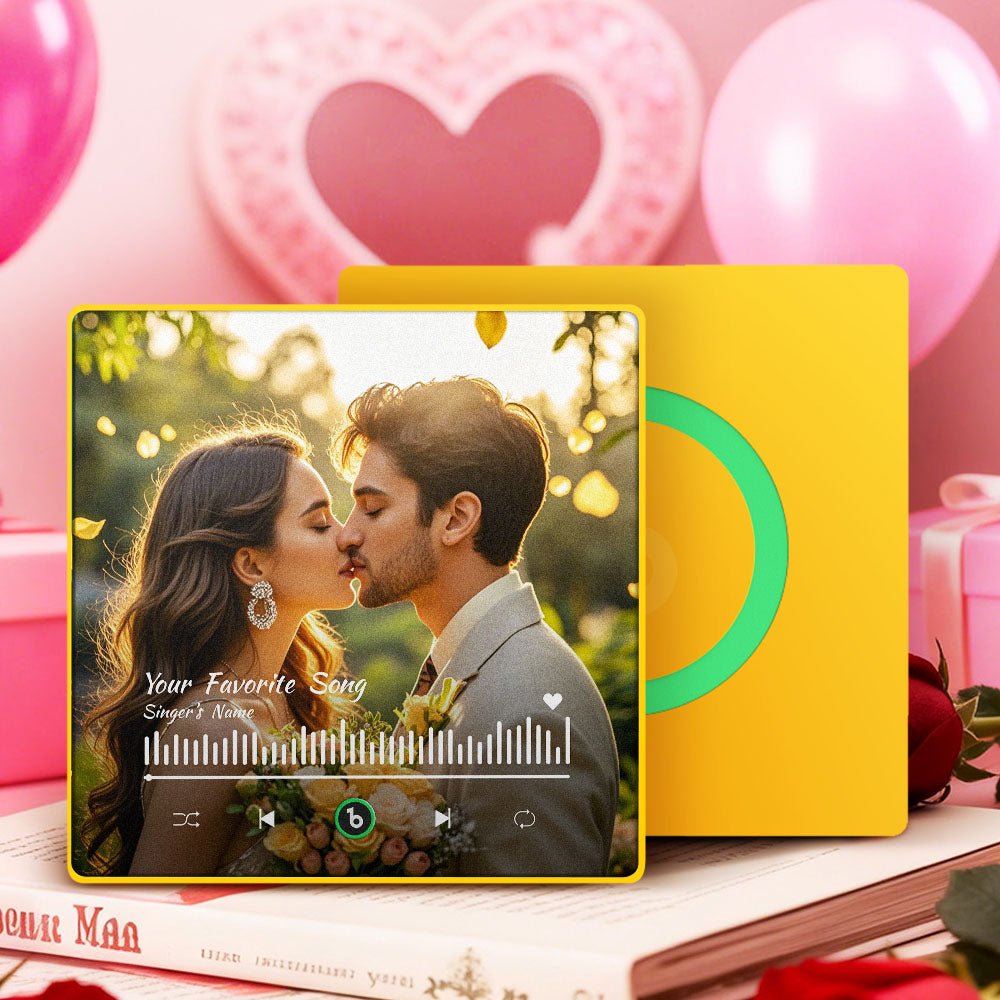 FridgeBeats Framed 4.0 Personalized Your Favorite Song Fridge Magnet Custom Fridge Magnet With Music and Photo Valentines Gift - DiyGiftly