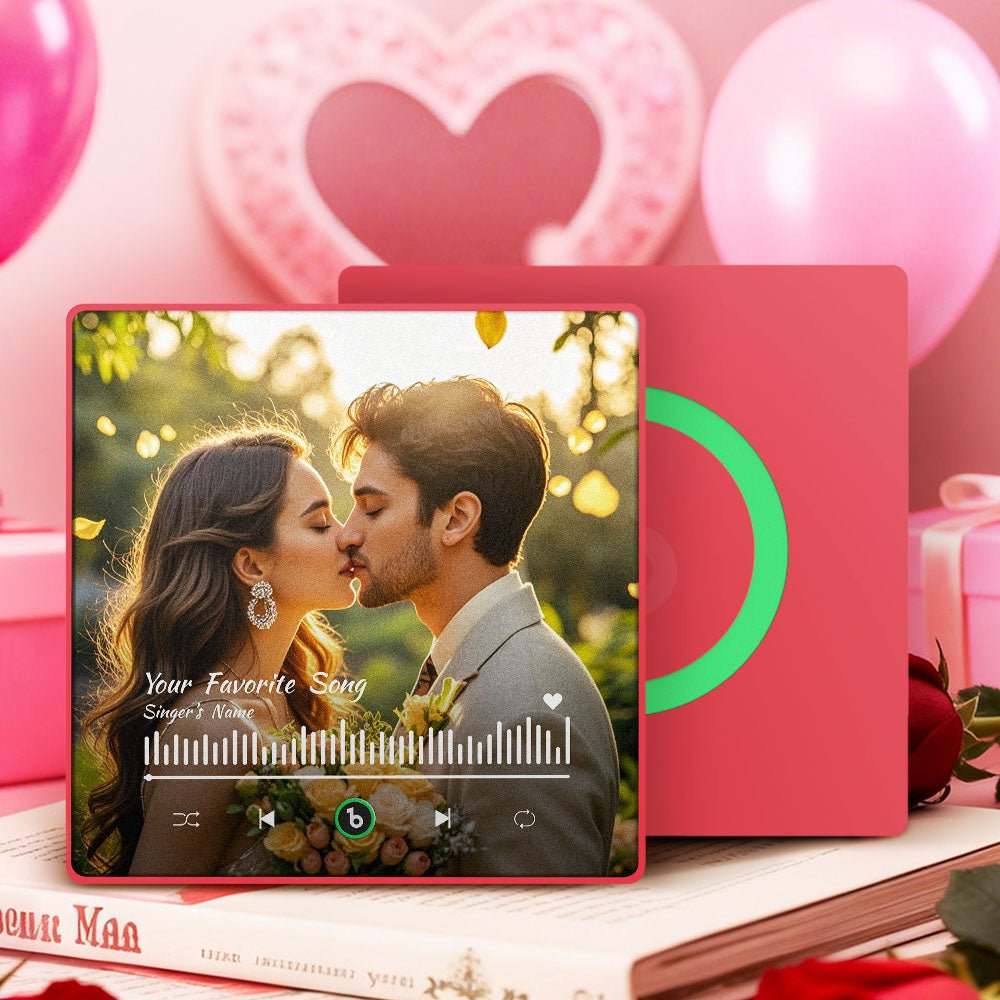 FridgeBeats Framed 4.0 Personalized Your Favorite Song Fridge Magnet Custom Fridge Magnet With Music and Photo Valentines Gift - DiyGiftly