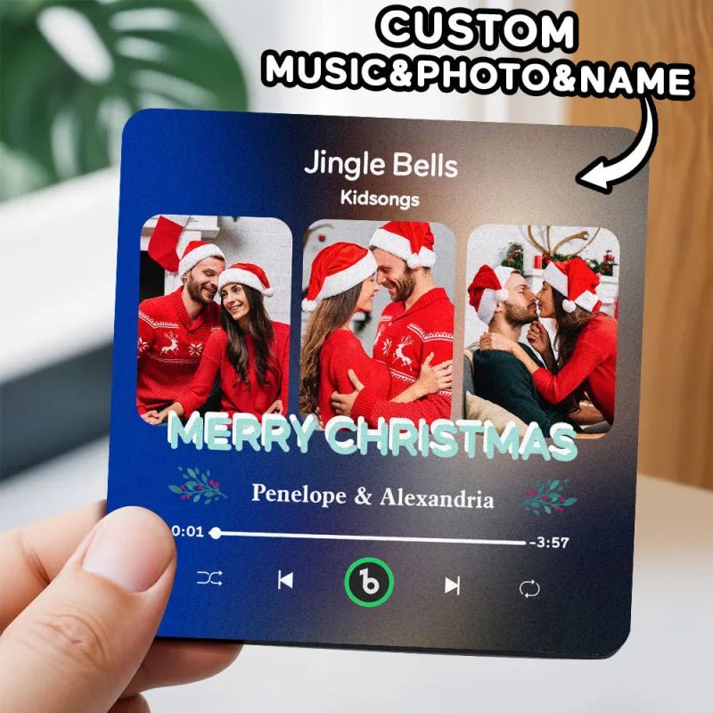 FridgeBeats Frameless 4.0 Custom 3 Photos Music Fridge Magnet FridgeBeats Pro Supports Bluetooth Connectivity Christmas Gifts - DiyGiftly