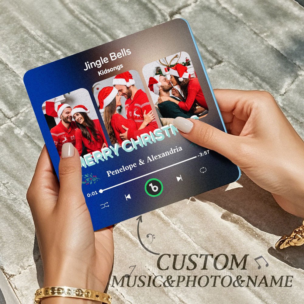 FridgeBeats Frameless 4.0 Custom 3 Photos Music Fridge Magnet FridgeBeats Pro Supports Bluetooth Connectivity Christmas Gifts - DiyGiftly