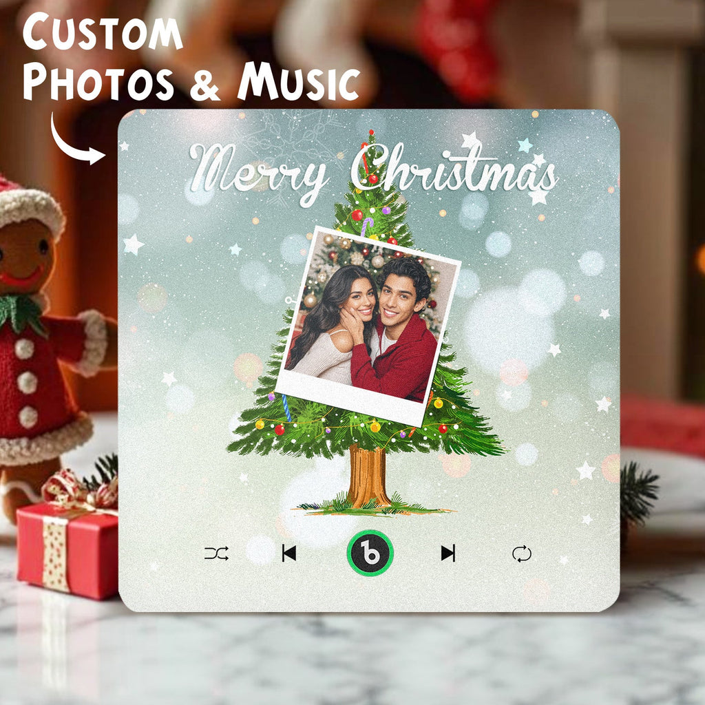 FridgeBeats Frameless 4.0 Custom Music And Photo Fridge Magnet Christmas Tree Fridge Magnet for Christmas Gifts - DiyGiftly