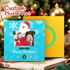 FridgeBeats Frameless 4.0 Custom Music And Photo Fridge Magnet Santa and Snowflakes Fridge Magnet Gift for Christmas - DiyGiftly