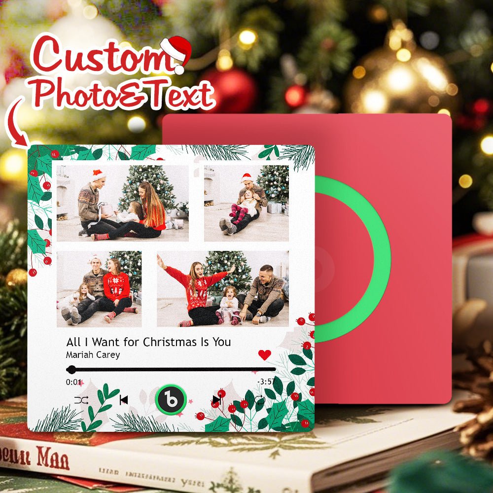 FridgeBeats Frameless 4.0 Custom Music Fridge Magnet Personalized Multi Photo Fridge Magnet for Christmas Gift - DiyGiftly