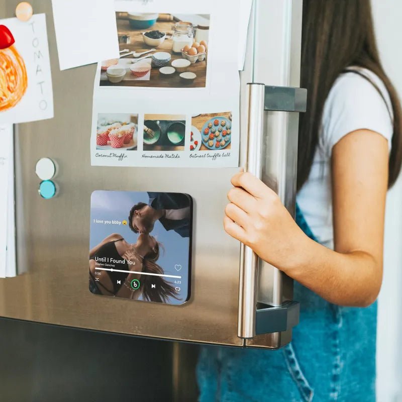 FridgeBeats Frameless 4.0 Custom Photo & Text Music Fridge Magnet Personalized Music Refrigerator Magnet Valentines Gift - DiyGiftly