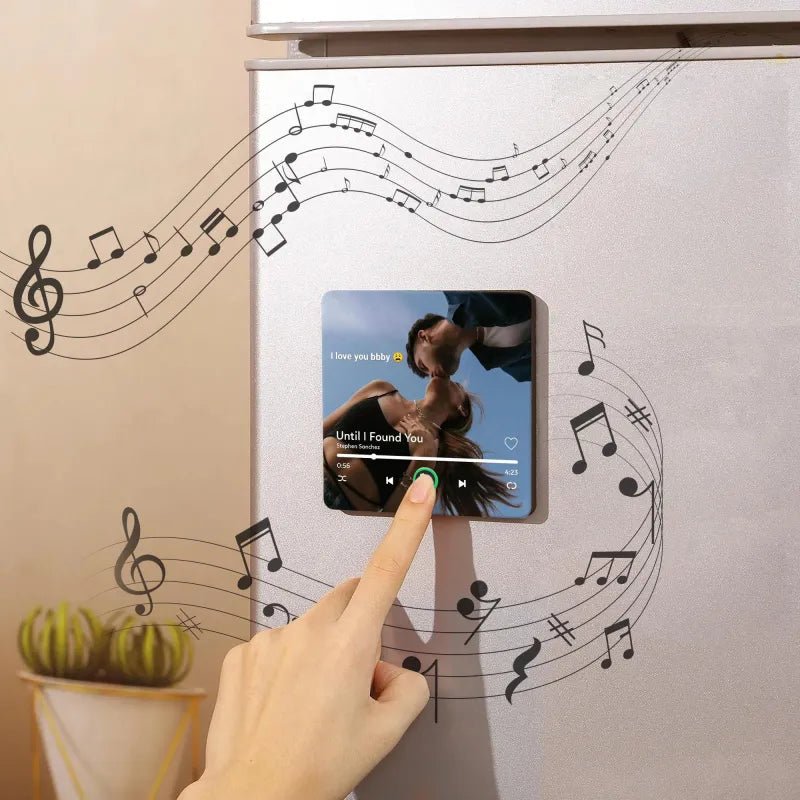 FridgeBeats Frameless 4.0 Custom Photo & Text Music Fridge Magnet Personalized Music Refrigerator Magnet Valentines Gift - DiyGiftly