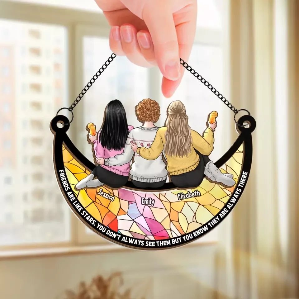 wood and acrylic plexiglass window hanging suncatcher personalized design acrylic