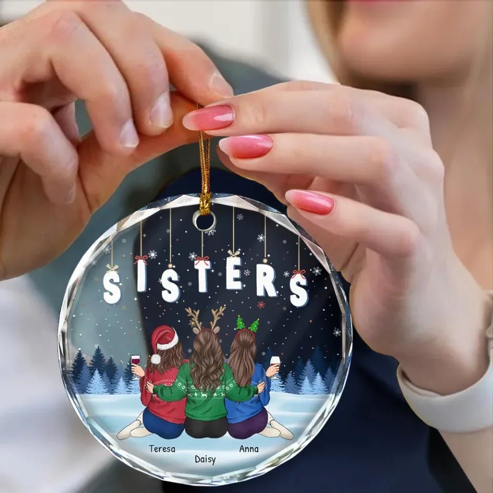 circle glass ornament gift for brother friends besties sisters