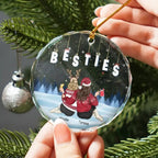 personalized design circle glass ornament gift for brother