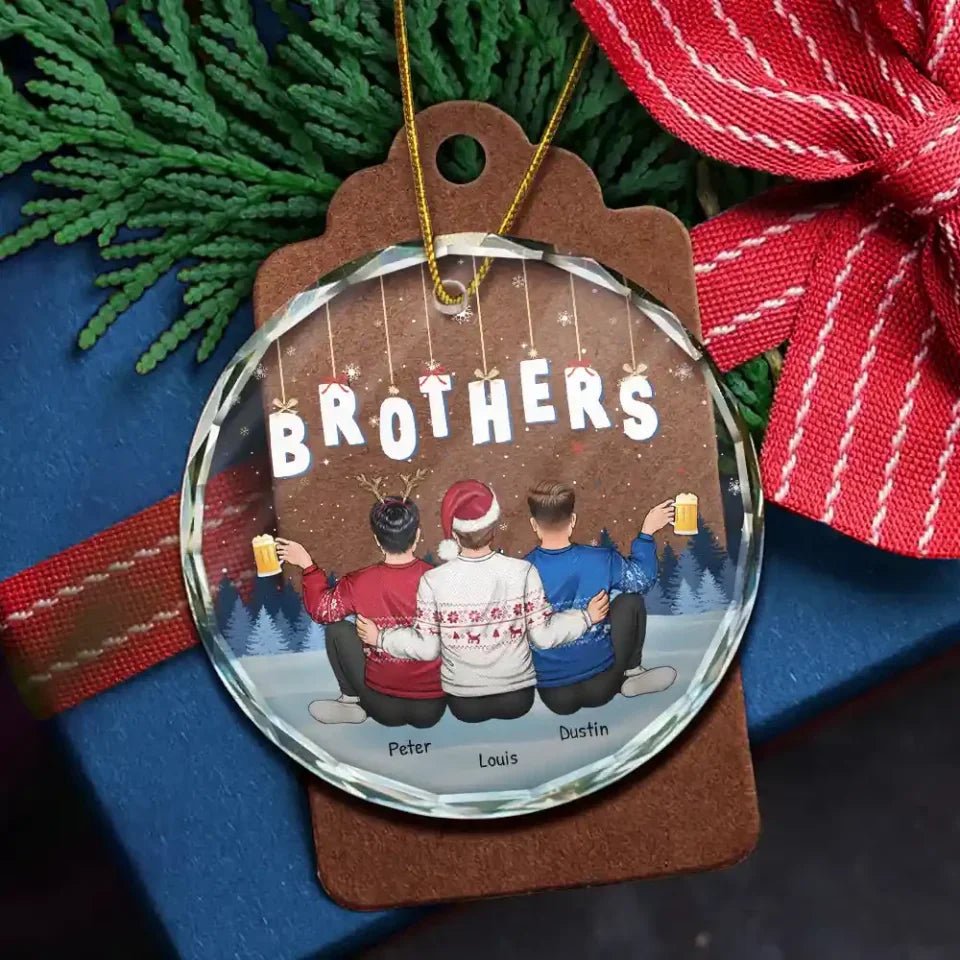 friends besties sisters circle glass ornament personalized design