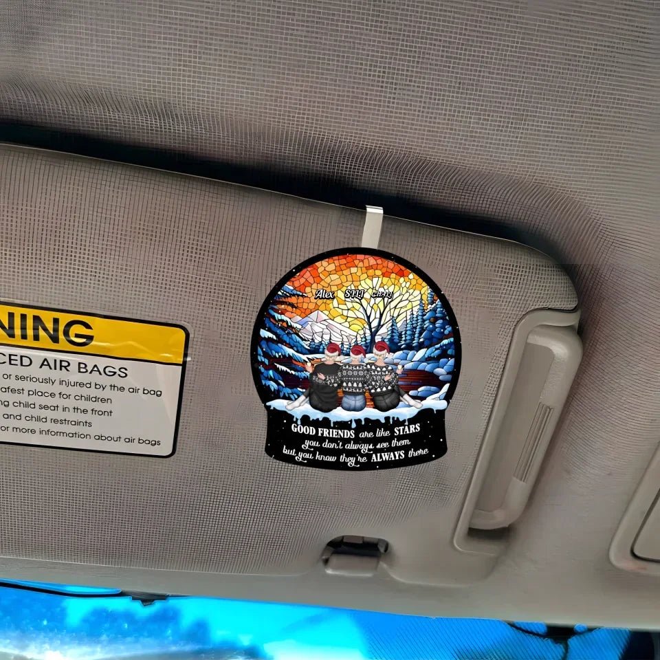 personalized design car visor clip wooden
