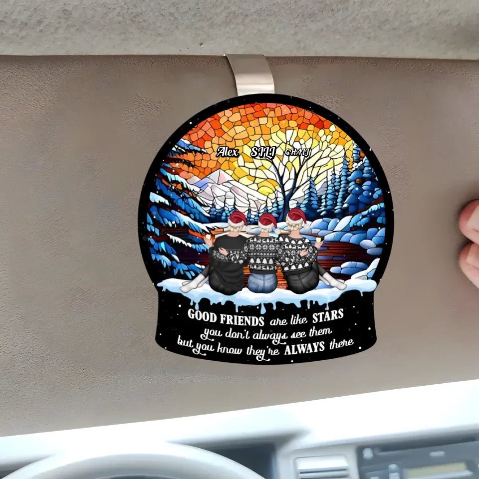 car visor clip personalized design wooden