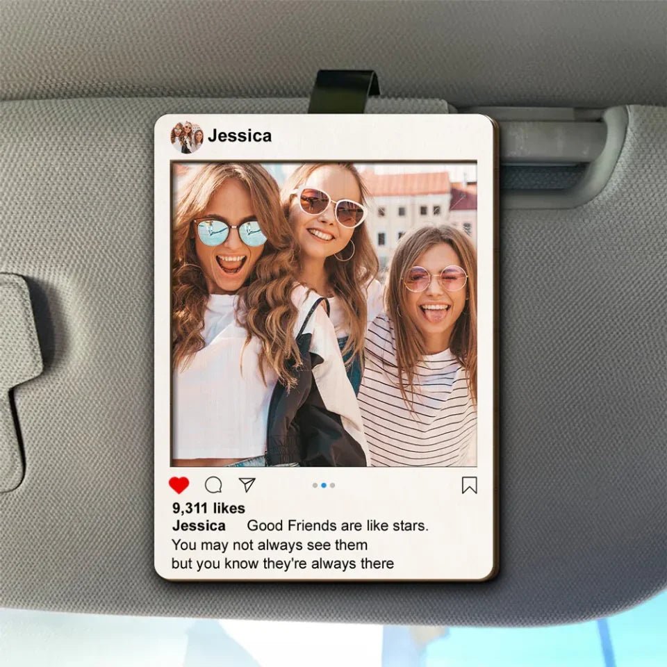 car visor clip personalized design wooden